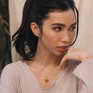 Sphere + Wand Locket - Gold
